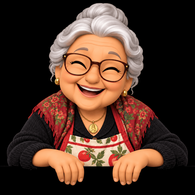 Nonna looking pleased